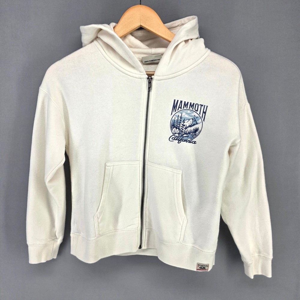 Techstyles Zip Hoodie Kids Large Off White Mammoth California Graphic Souvenir